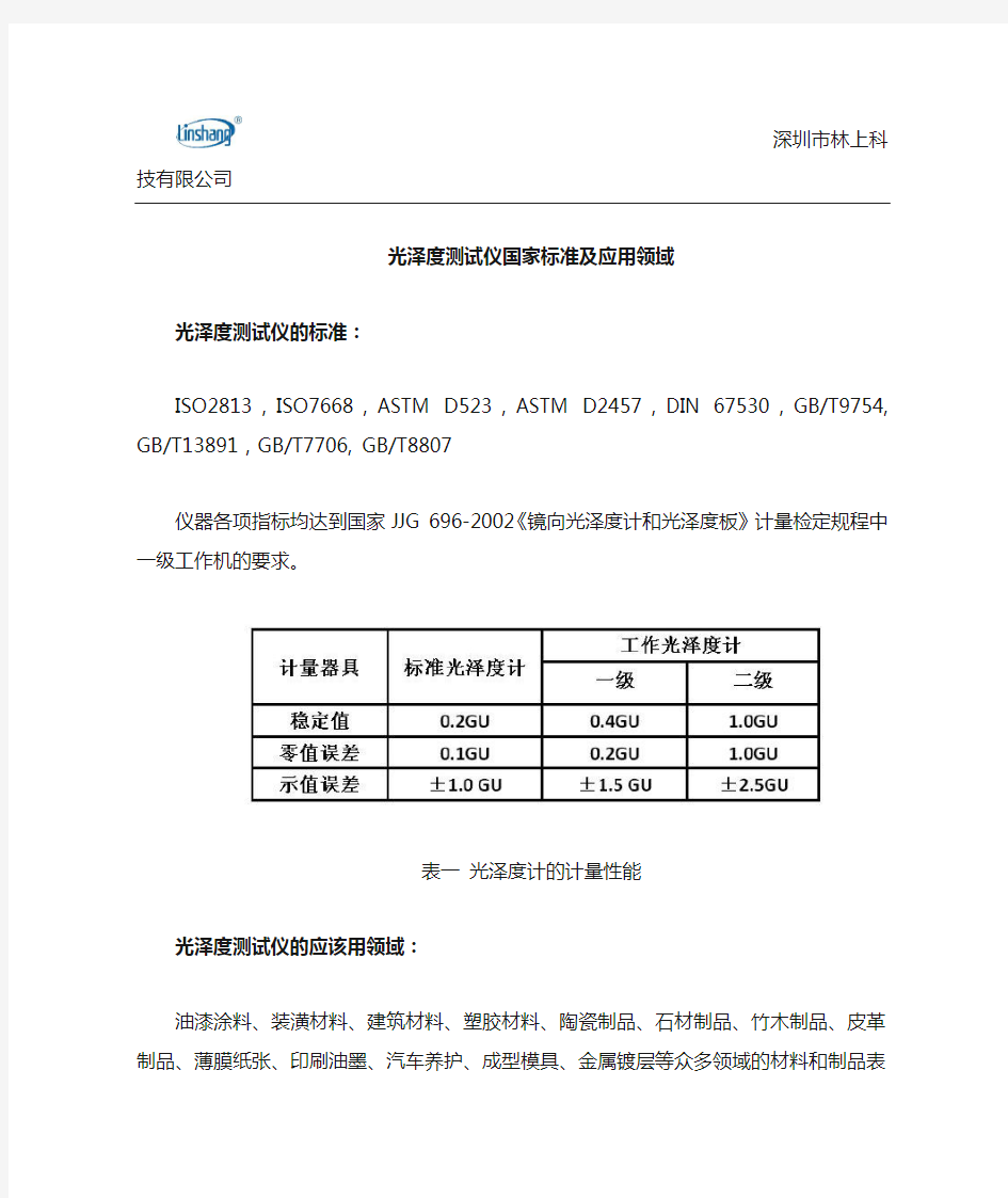 光泽度测试仪国家标准及应用领域