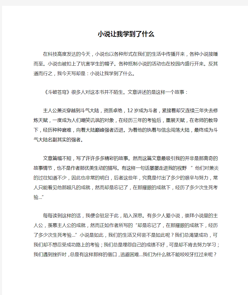 小说让我学到了什么