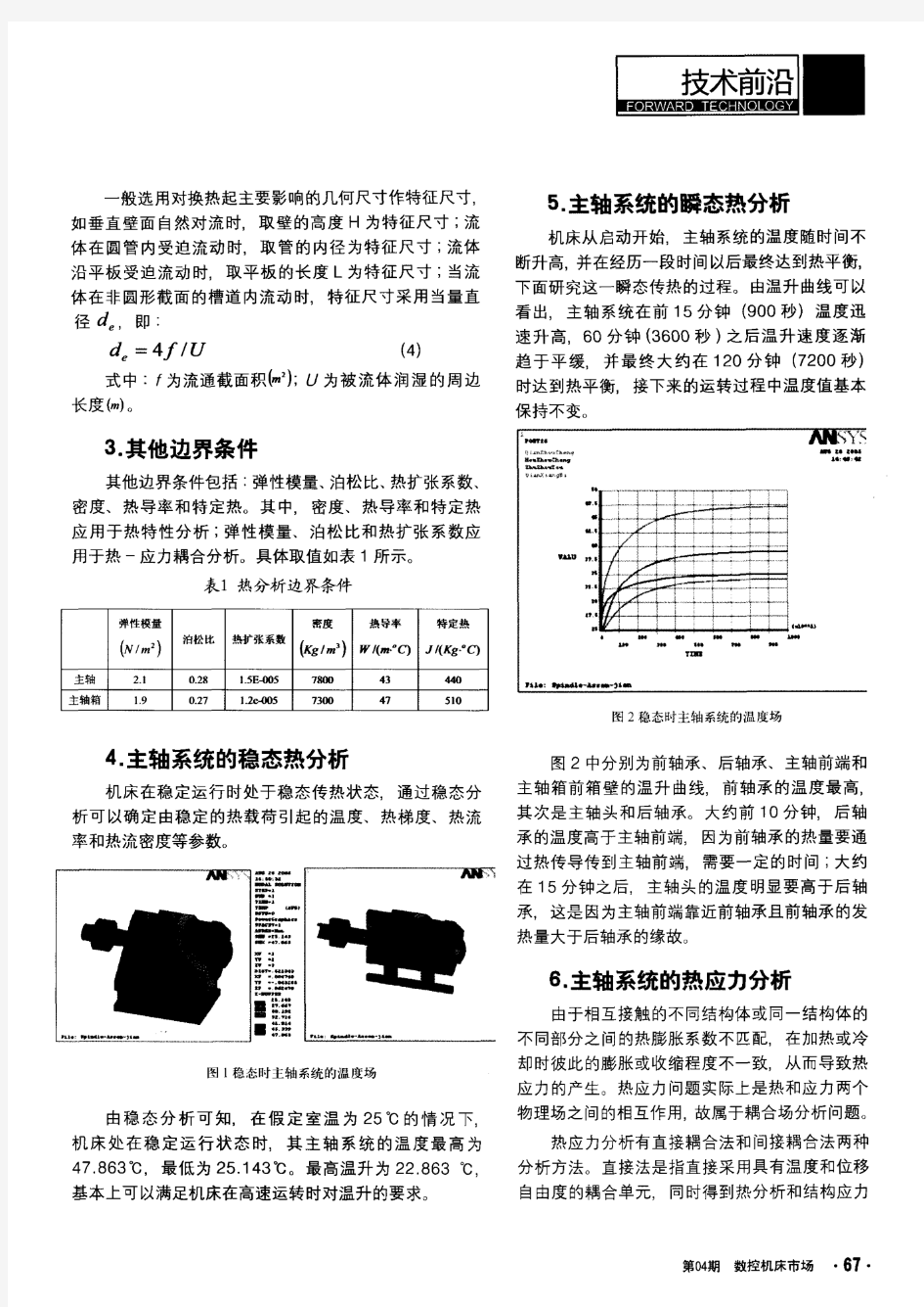 有限元技术在主轴系统热特性分析上的应用