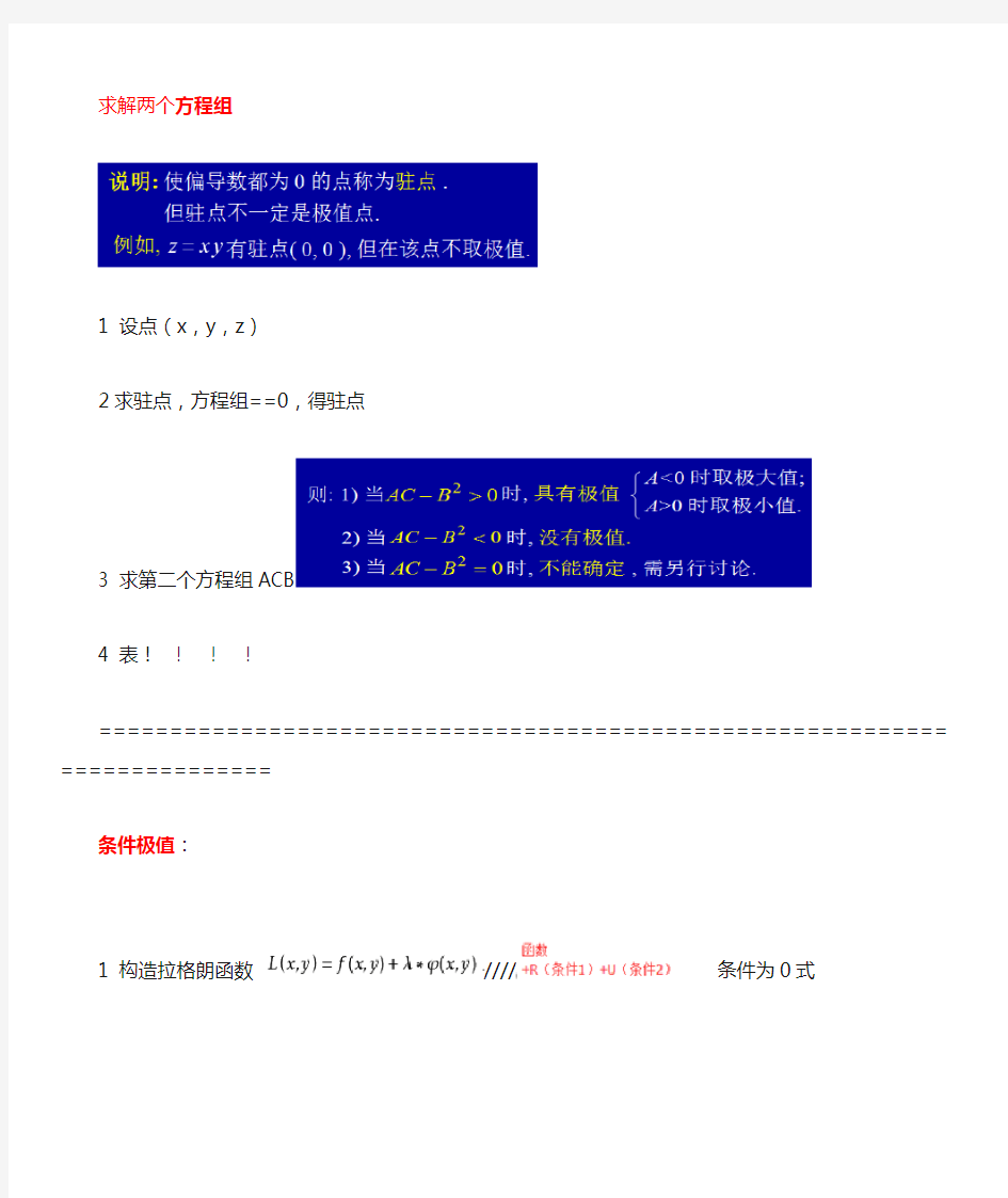 非条件极值与条件极值求法