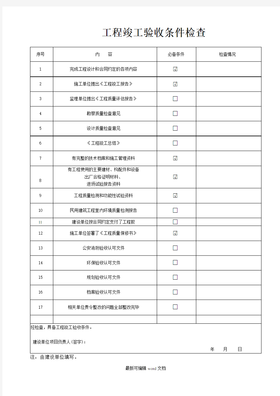 装饰装修工程验收资料表格