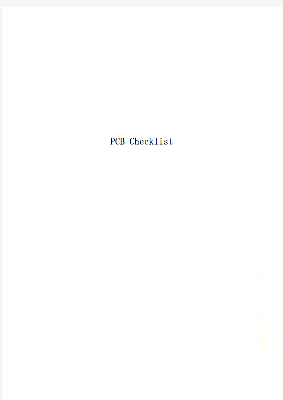 PCB-Checklist