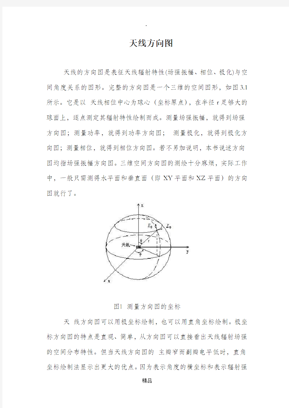 天线方向图及其表述方法