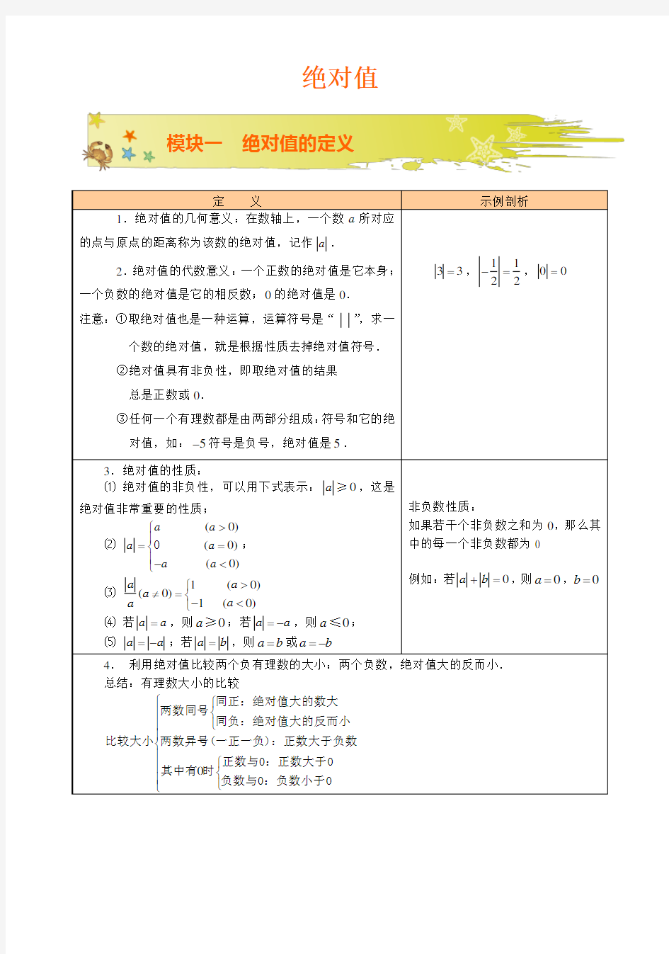 绝对值的应用