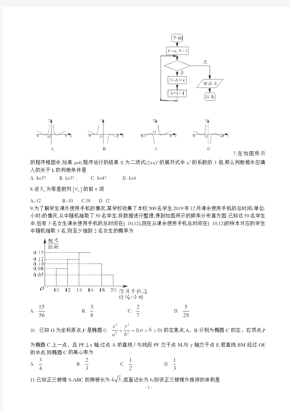 2020届安徽省高三名校高考冲刺模拟卷数学(理)试题