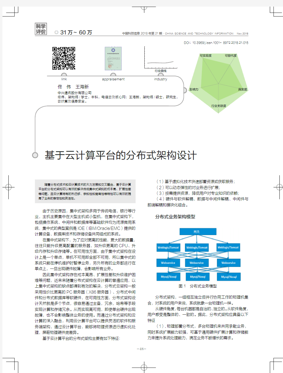 基于云计算平台的分布式架构设计