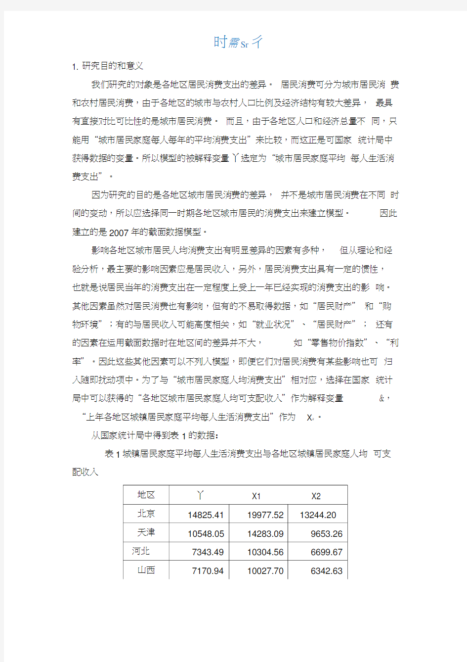 计量经济学检验报告