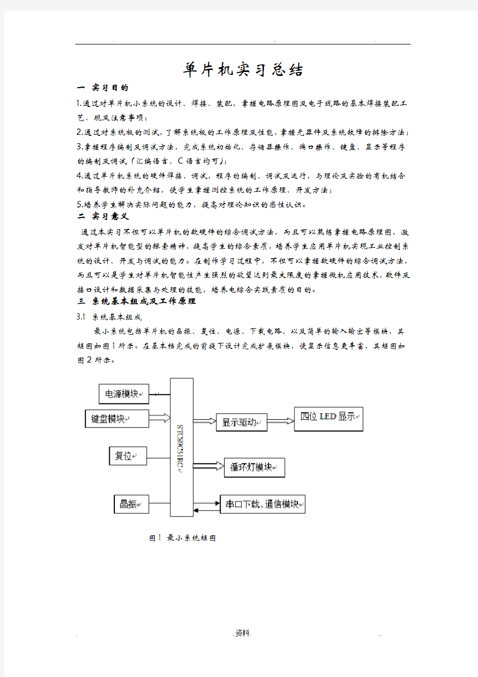 单片机原理及应用实习总结报告