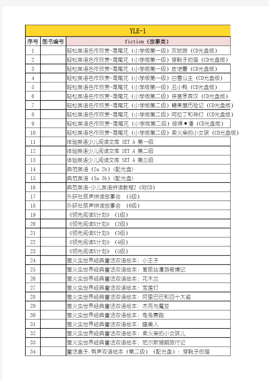 (完整版)青少分级读物书单