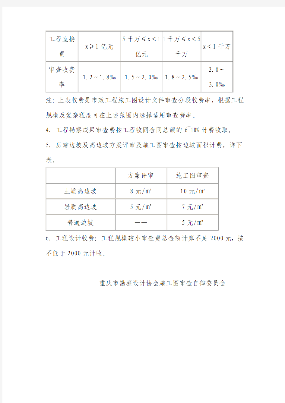 重庆市物价局关于调整施工图设计文件审查收费标准的通知