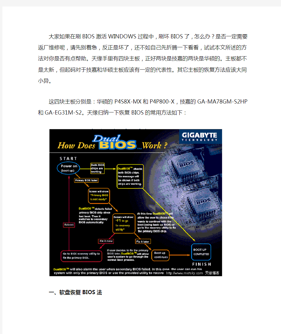 救命宝典：BIOS刷坏后的恢复方法