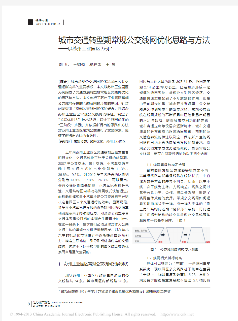 城市交通转型期常规公交线网优化思路与方法_以苏州工业园区为例_刘见