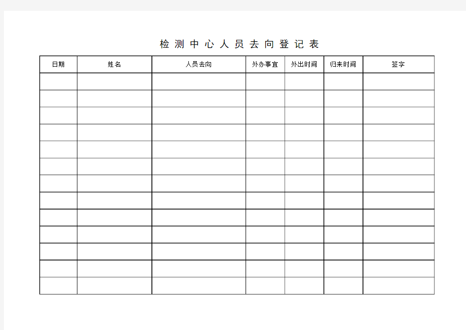 人员去向登记表