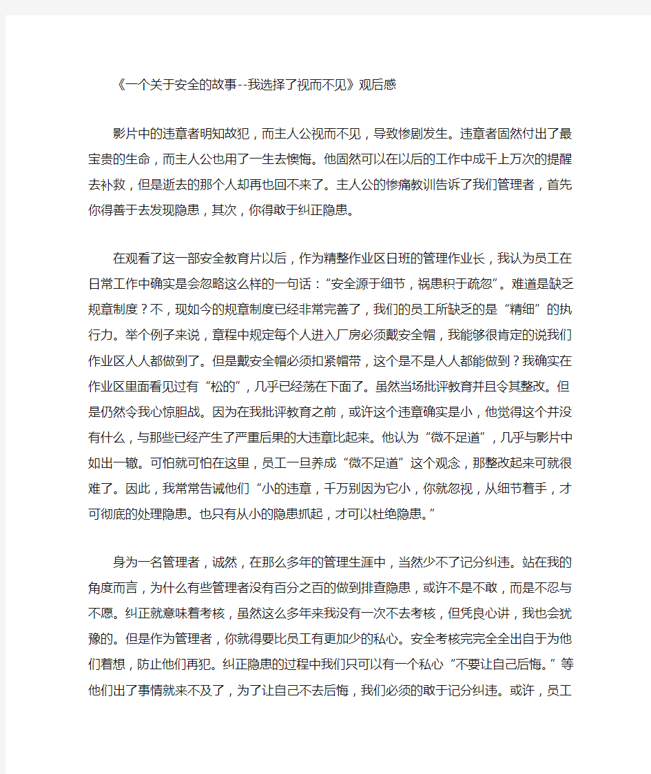 《一个关于安全的故事--我选择了视而不见》