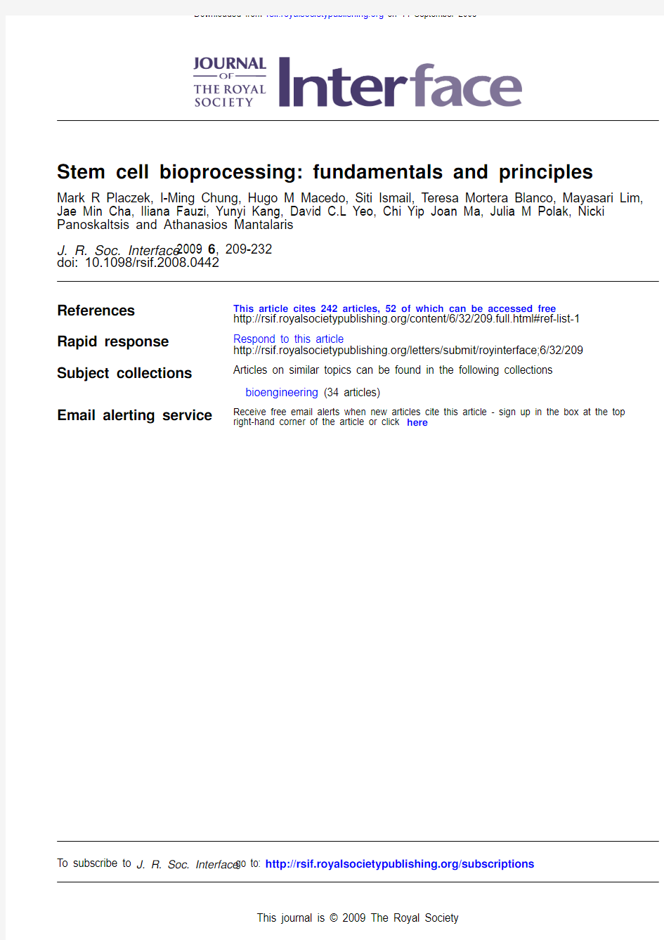 Stem cell bioprocessing