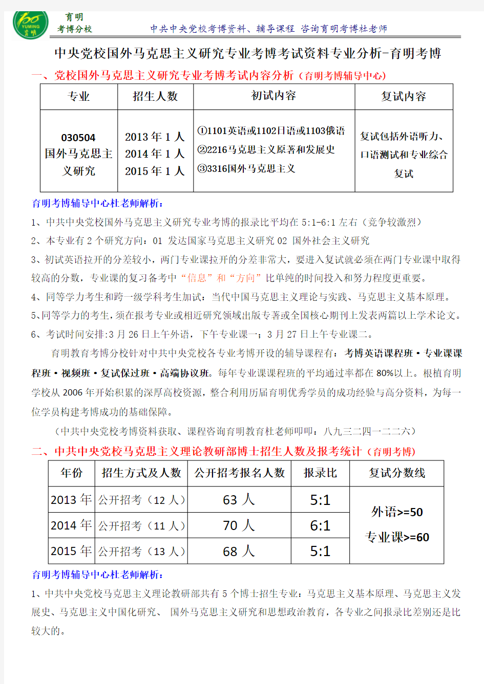 中央党校考博国外马克思主义研究考博高分笔记学长辅导答题技巧-育明考博