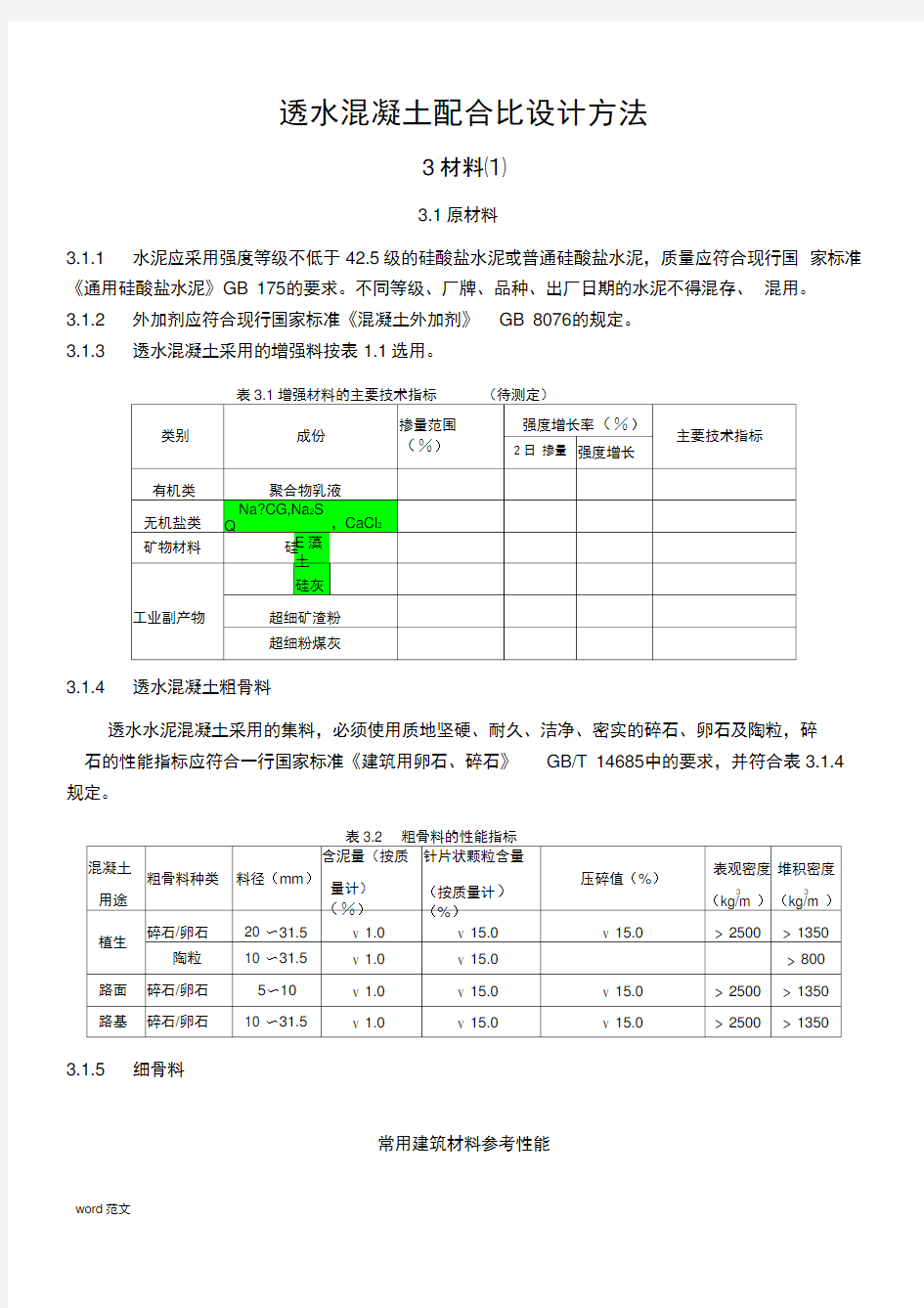 透水混凝土配比公式