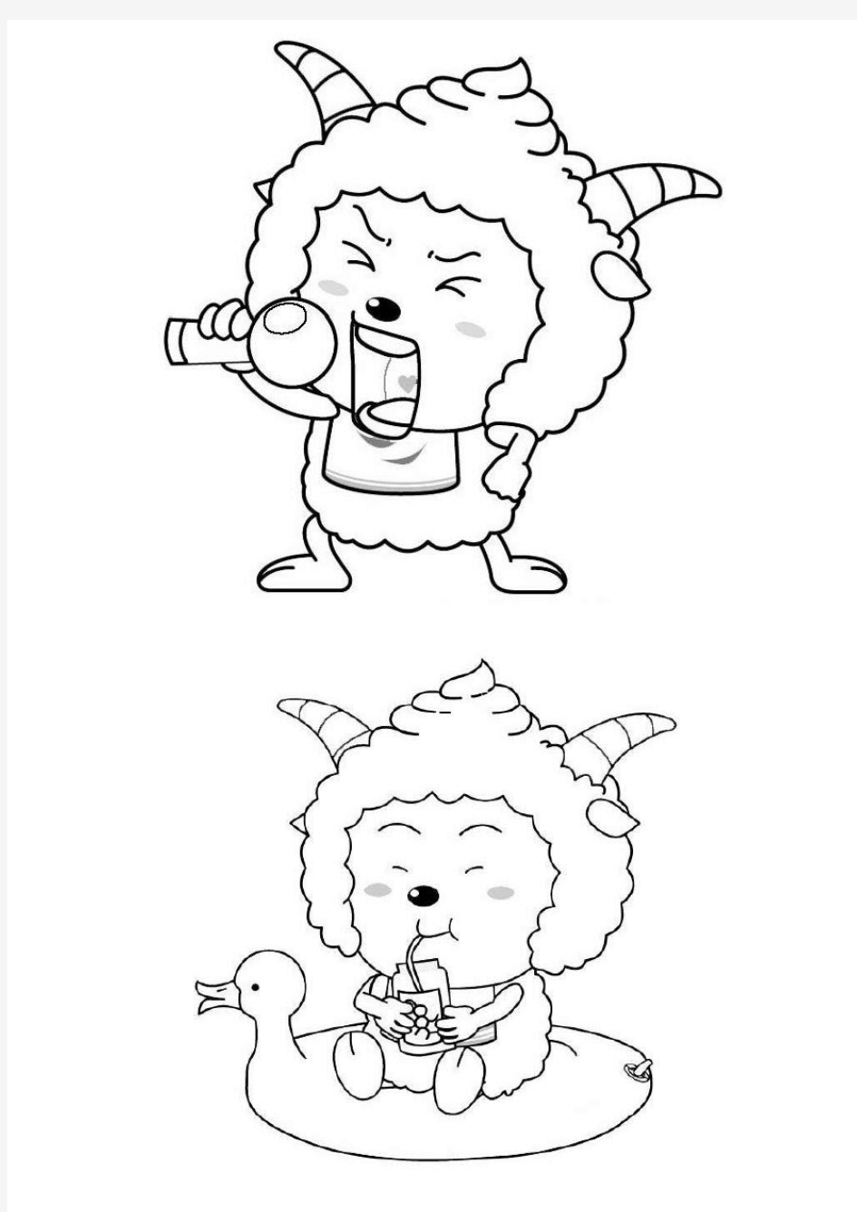 【儿童简笔画】喜羊羊与灰太狼填色画(全)