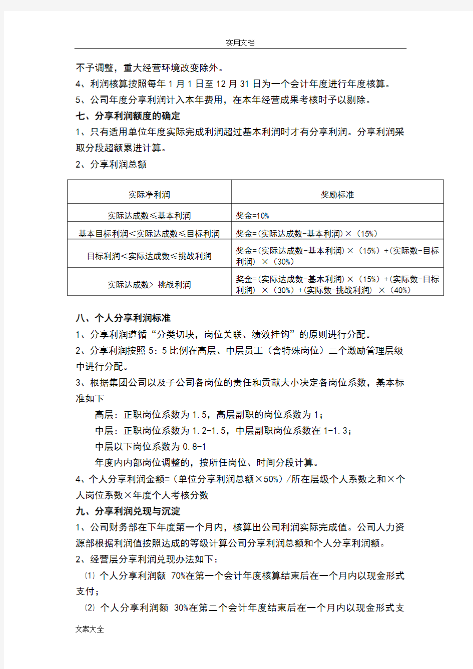 事业合伙人计划清单方案设计