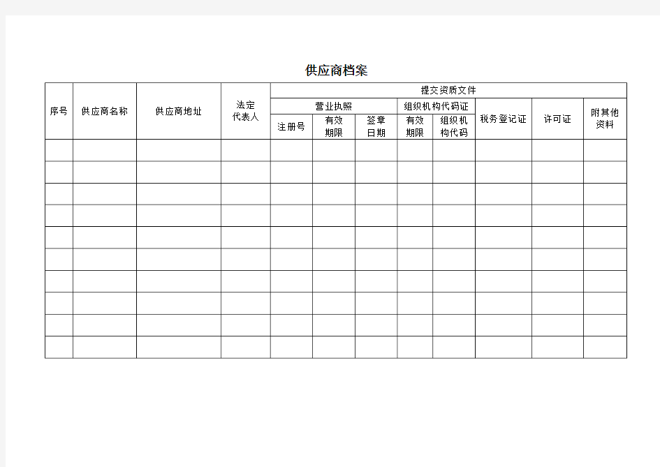 供应商档案