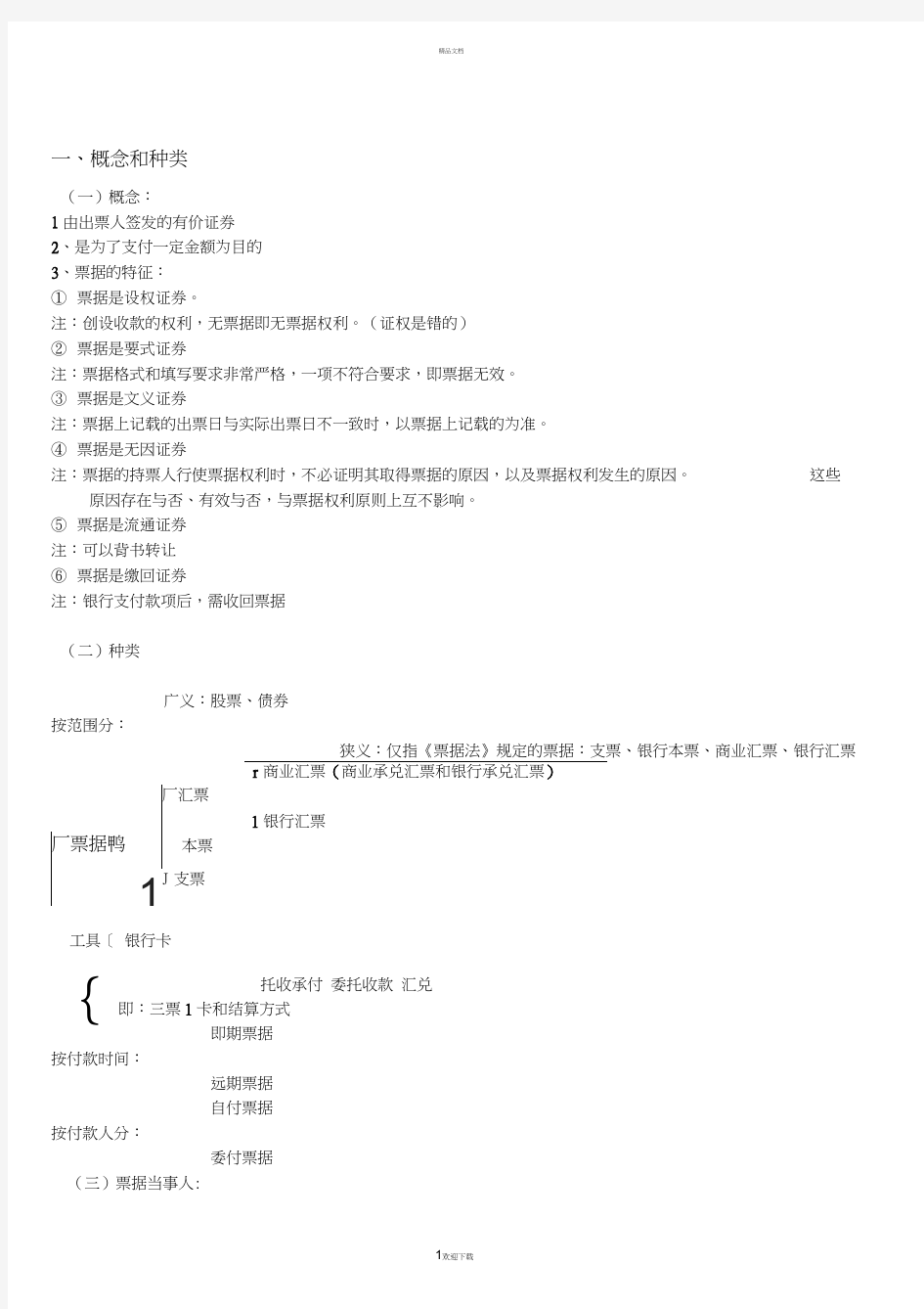 票据知识点汇总分析