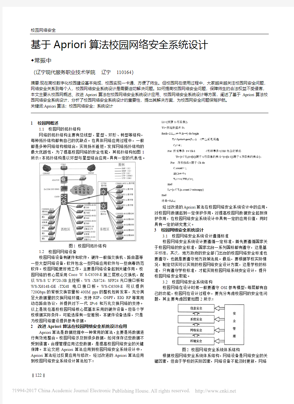 基于Apriori算法校园网络安全系统设计_常振中