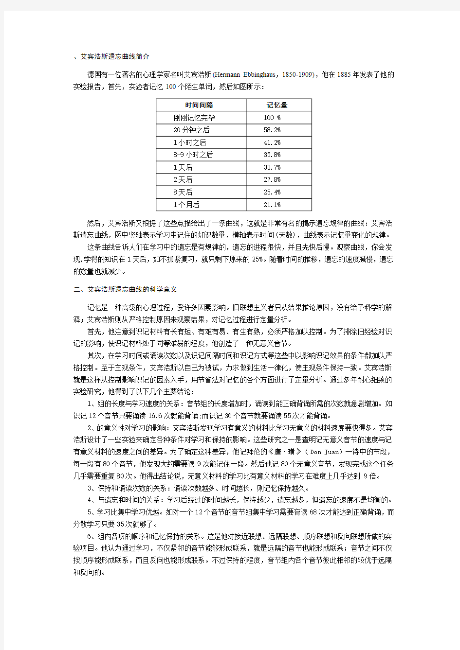 完整艾宾浩斯记忆法背单词