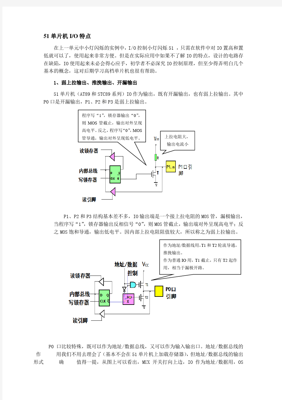 51单片机IO特点