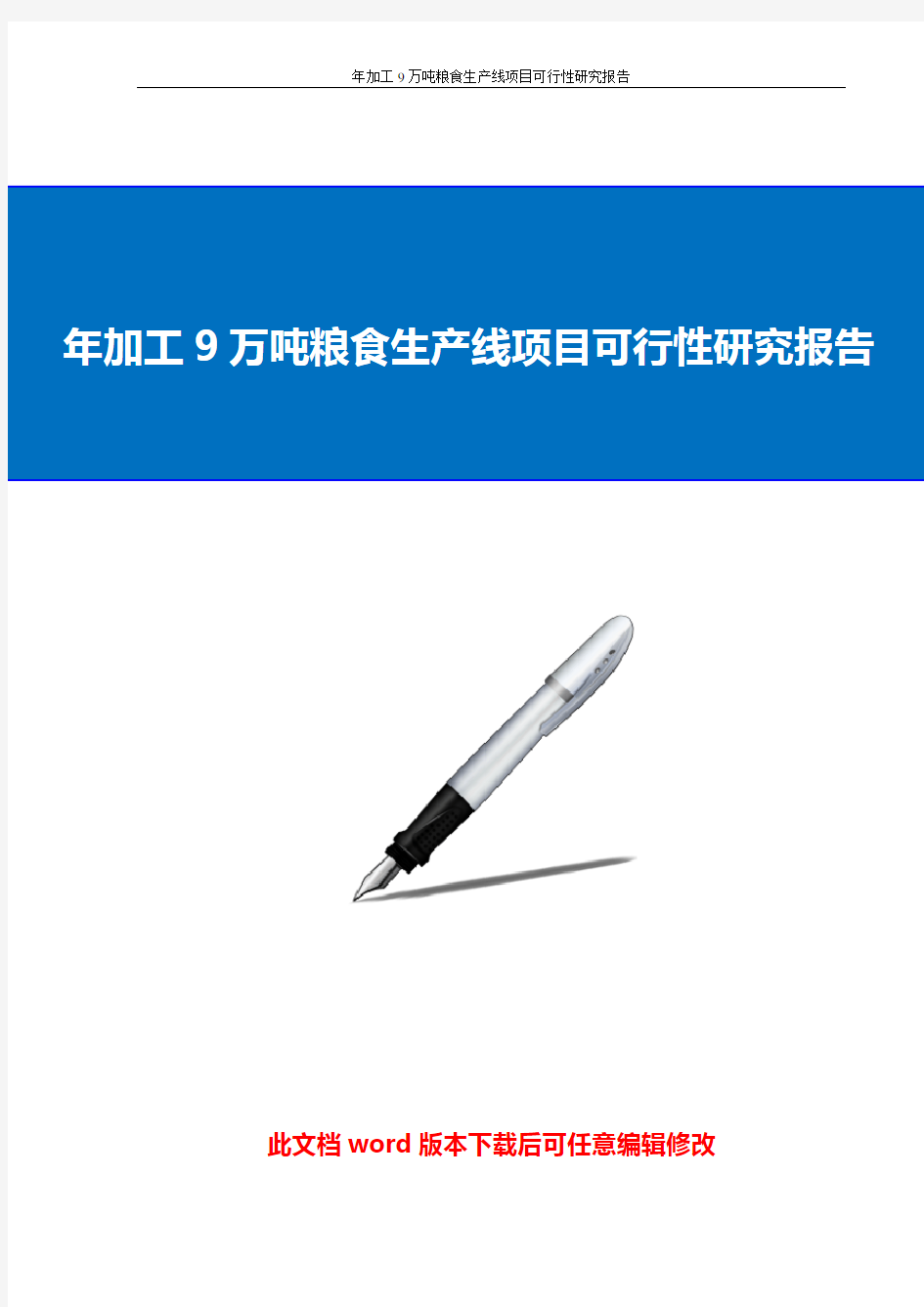 粮食生产线建设项目投资可行性研究报告