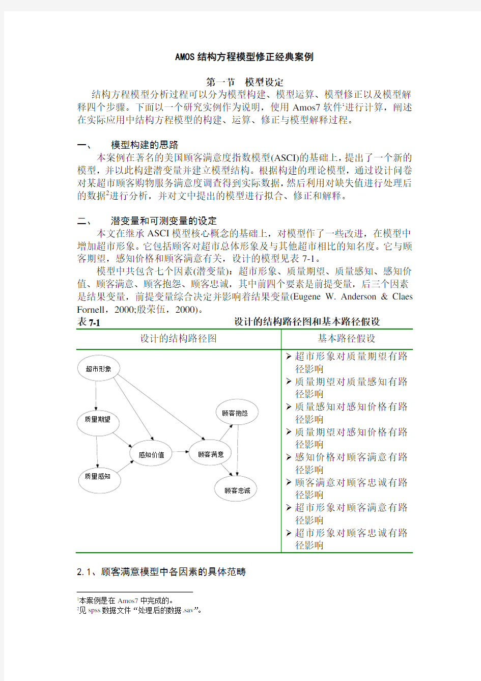 AMOS结构方程模型修正经典案例