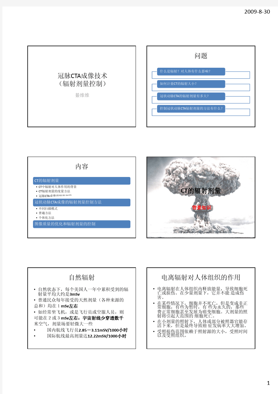 冠脉CTA成像技术(辐射剂量)