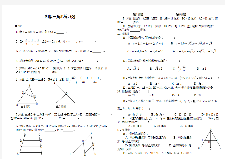 相似三角形练习题(8) 2