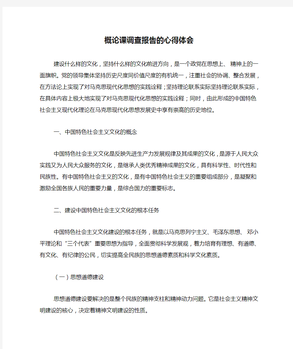 概论课调查报告的心得体会