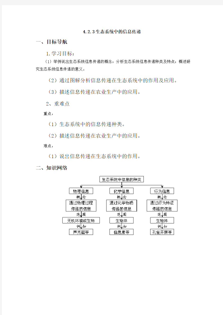 (完整版)生态系统中的信息传递学案