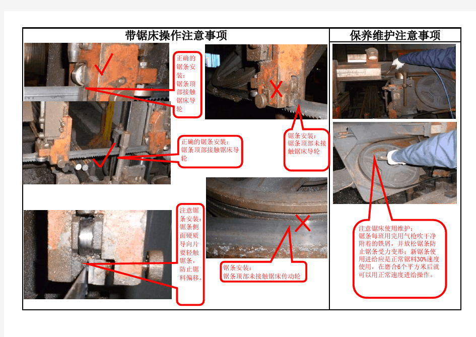 金属带锯床带锯使用操作说明