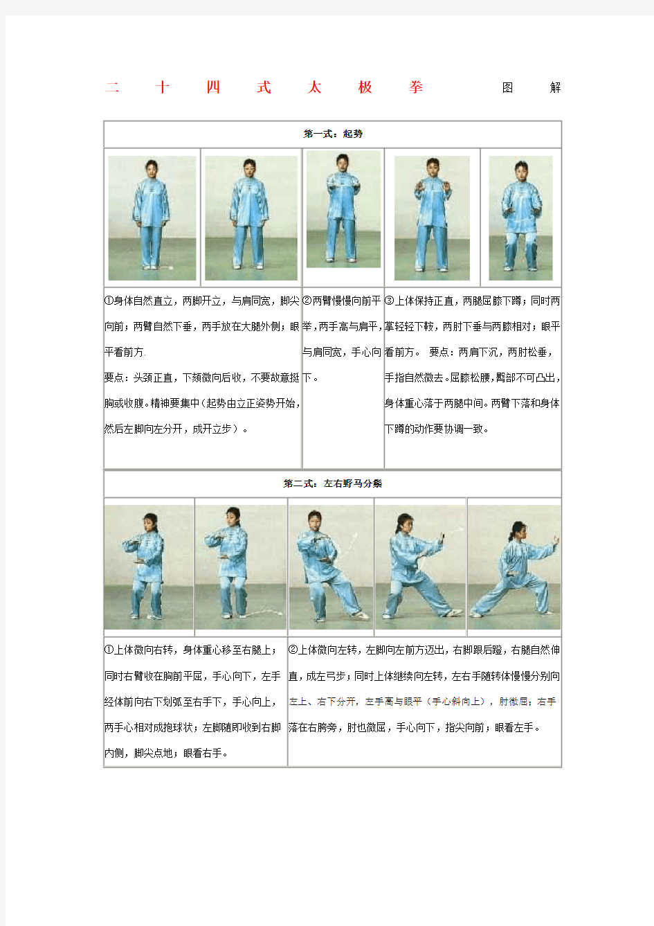 4式太极拳图解及讲解