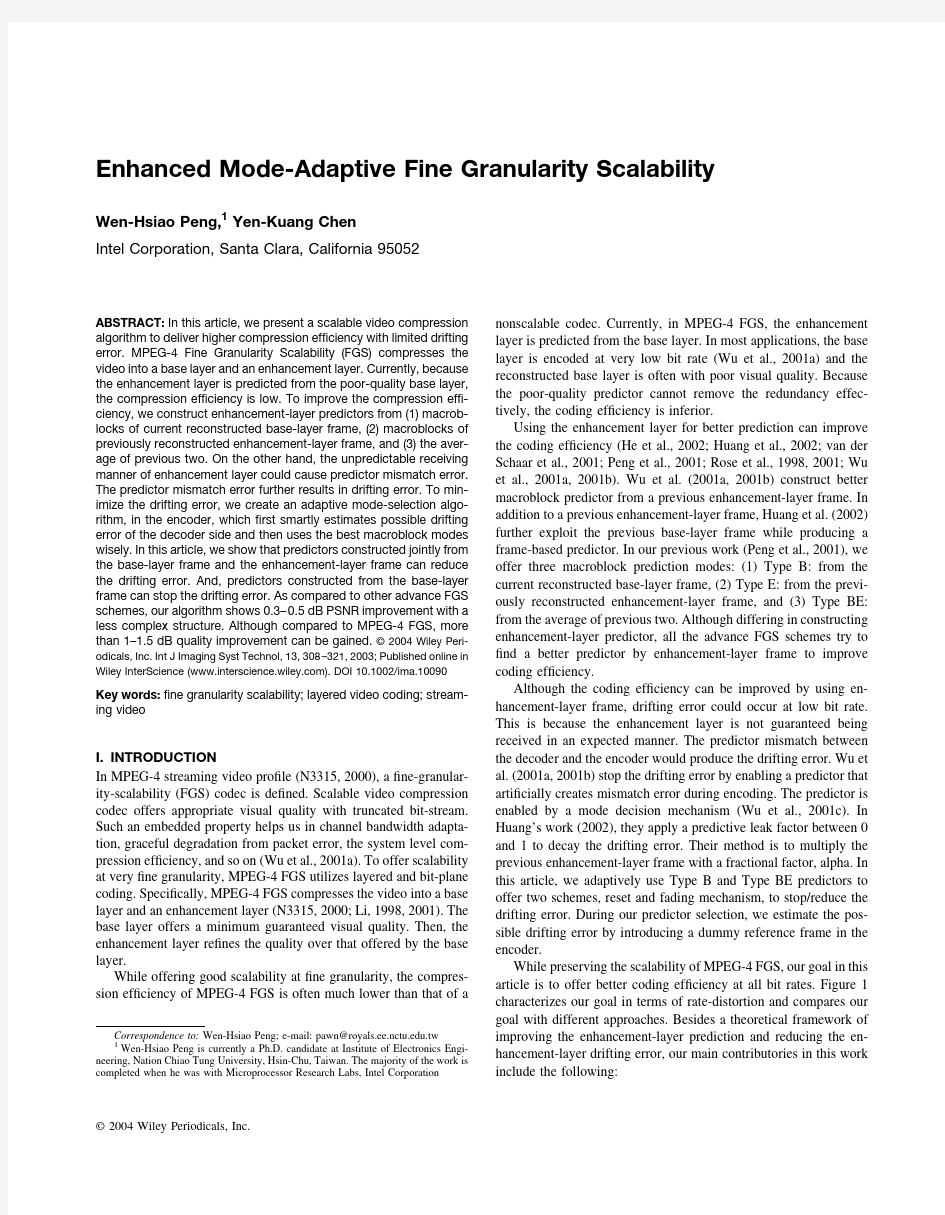 Enhanced Mode-Adaptive Fine Granularity Scalability