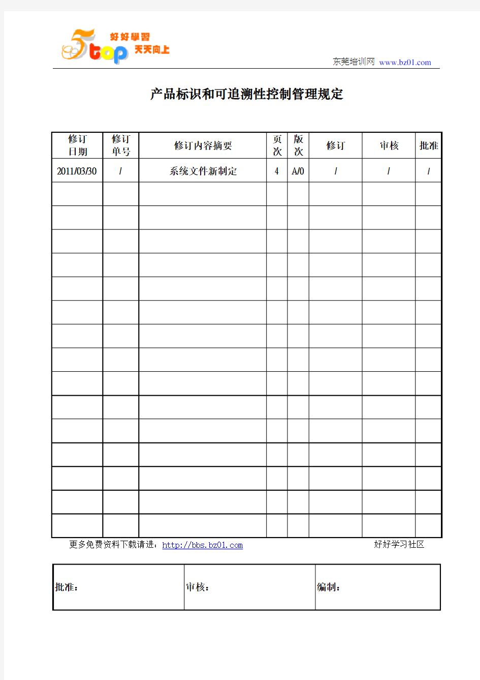 产品标识和可追溯性控制管理规定