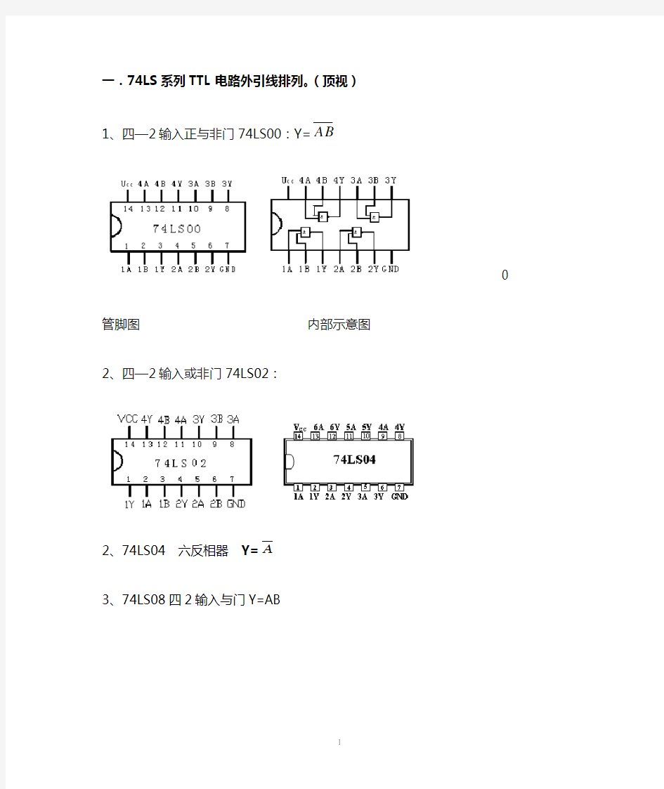 数字电路常用芯片引脚