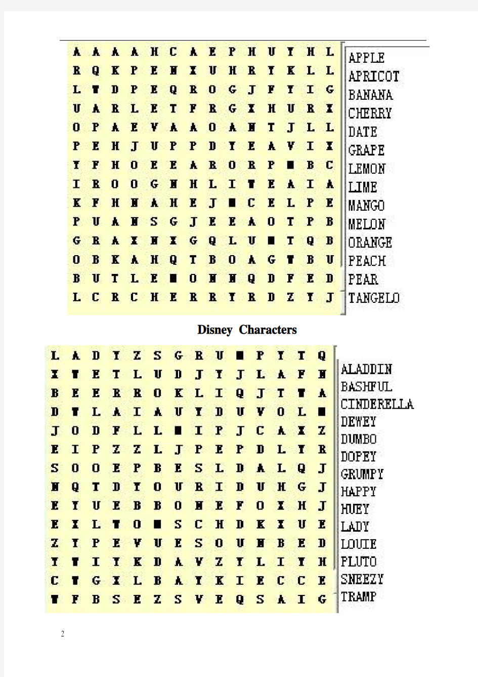 英语单词游戏-puzzle、crossword