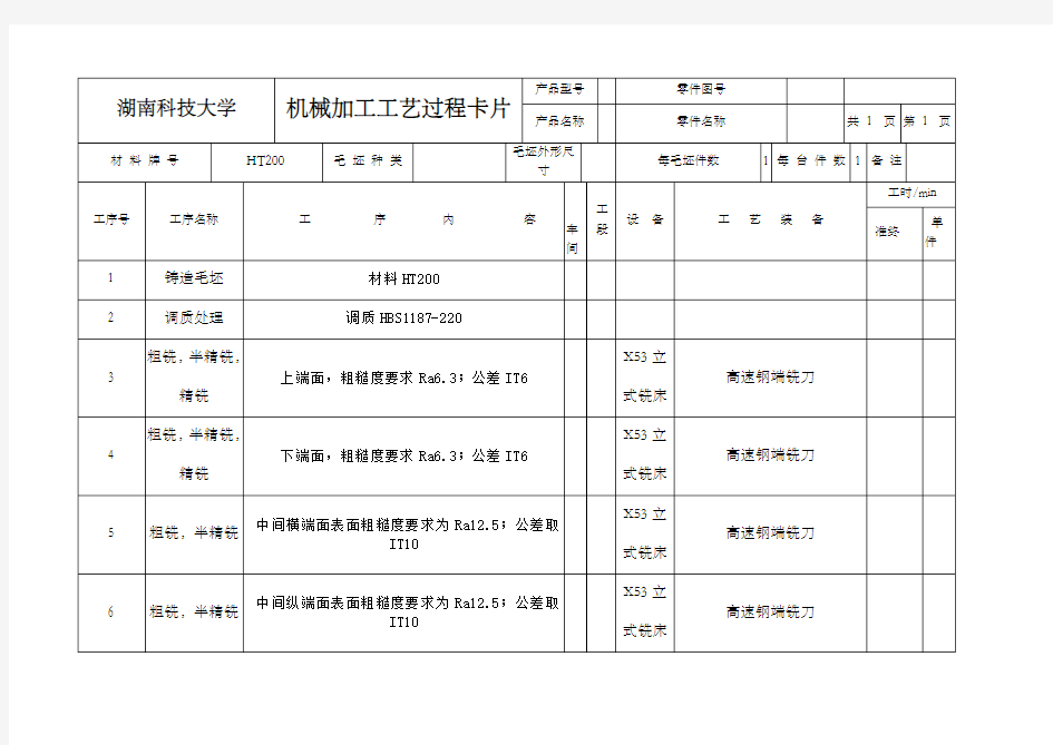 机械制造张紧轮支架机械加工工艺过程卡,工序卡