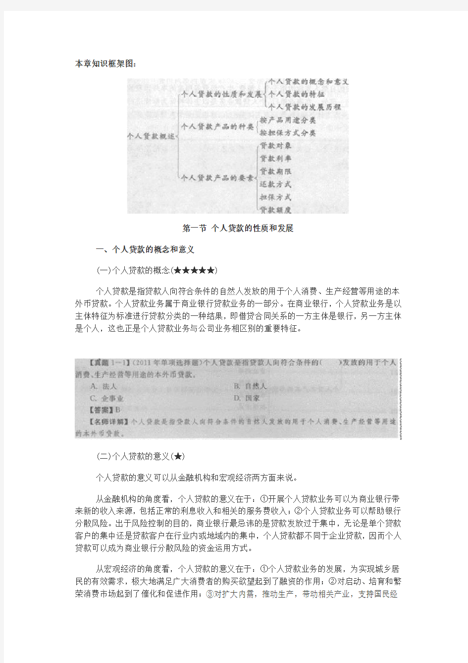 银行从业个人贷款精讲讲义