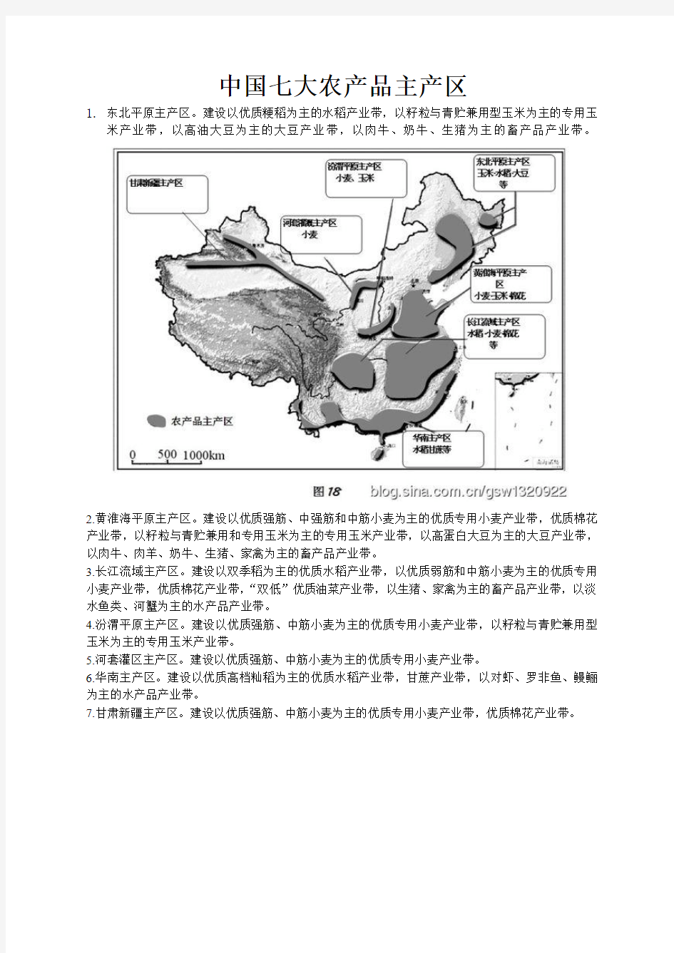 中国七大农产品主产区
