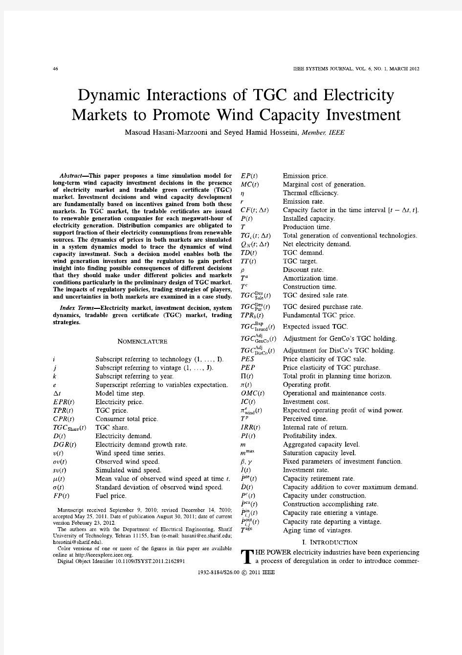 Dynamic Interaction of TGC and Electricity Markets to Promote Wind Capacity Investment