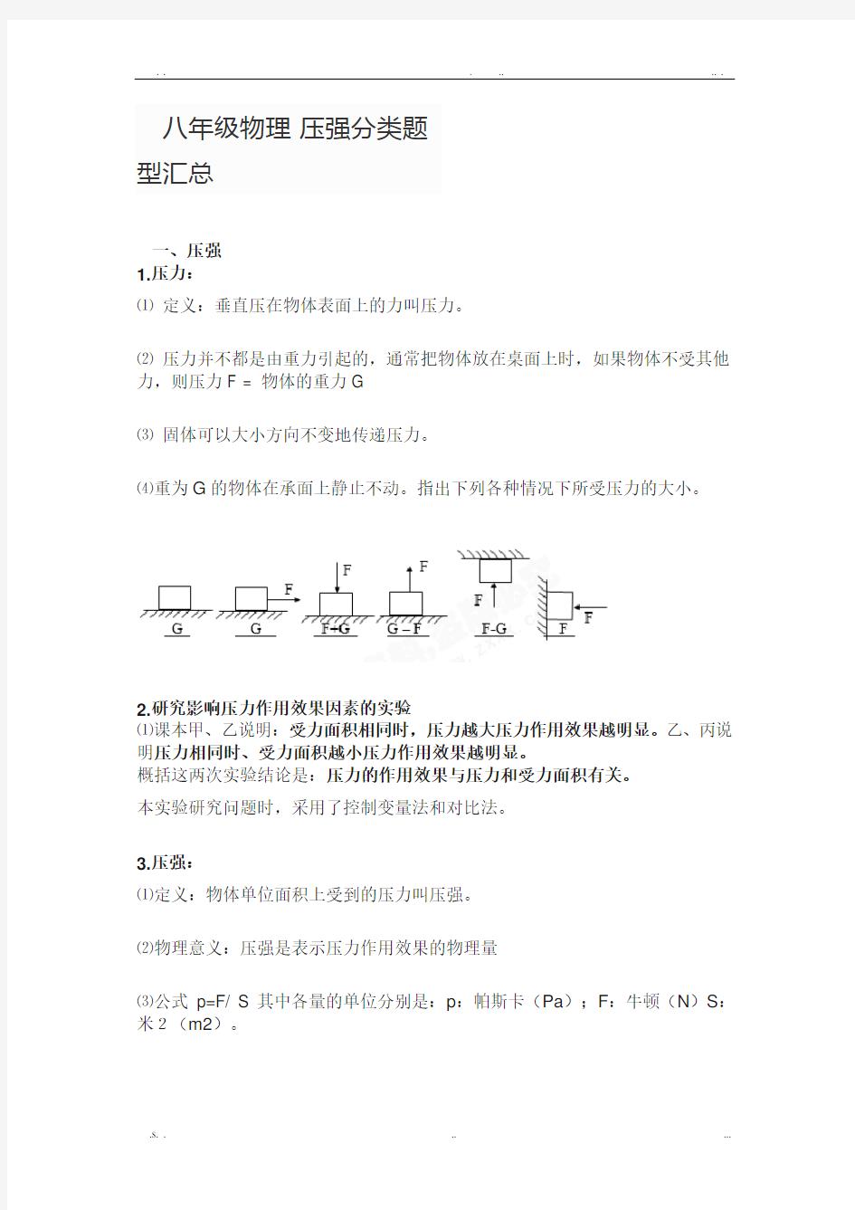 压强知识点总结