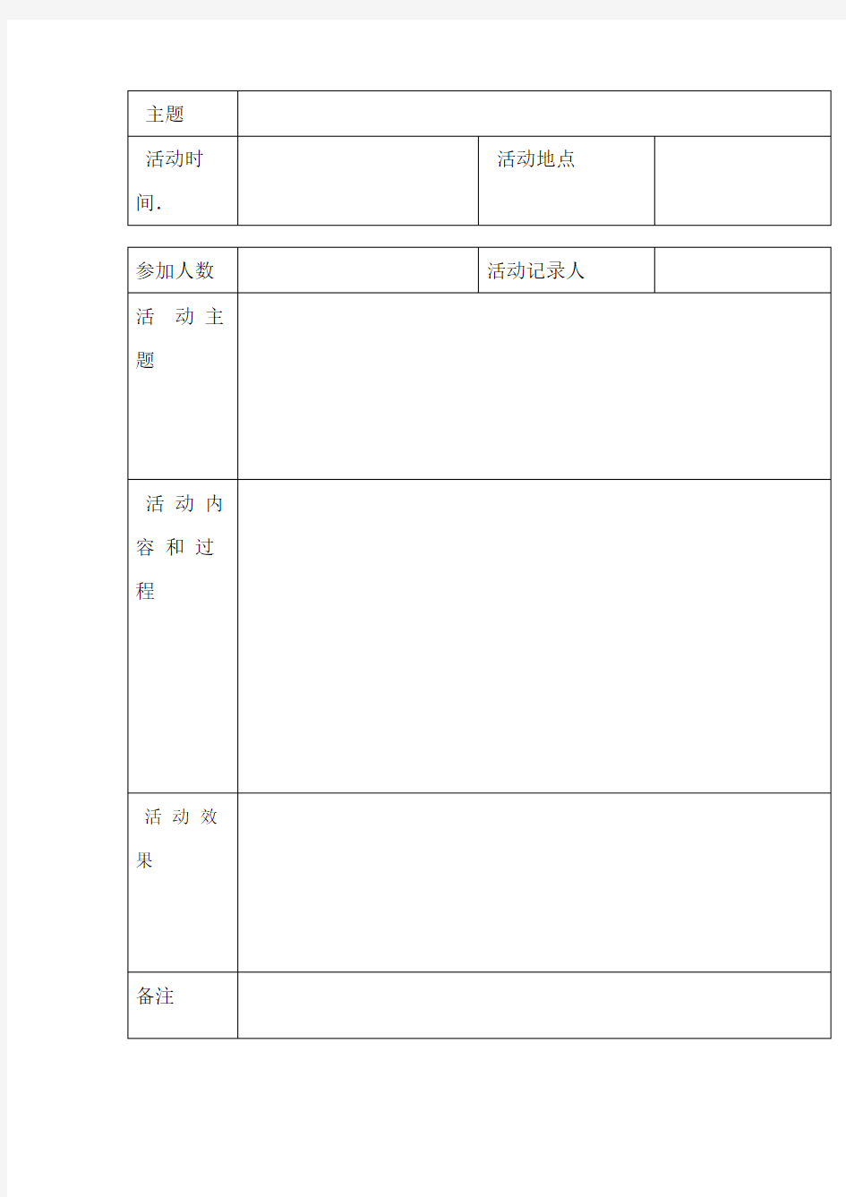 校本教研活动记录表