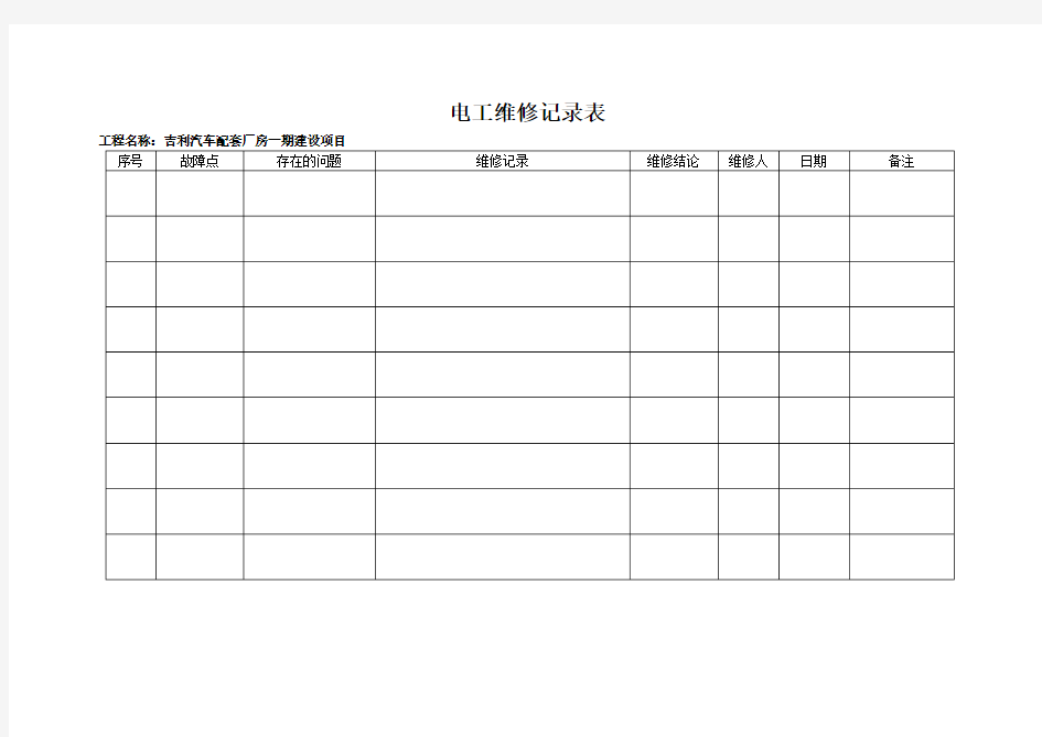 电工日常巡检记录表