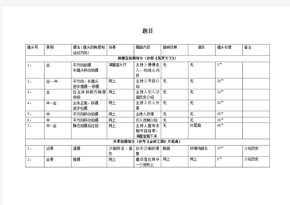 分镜头脚本