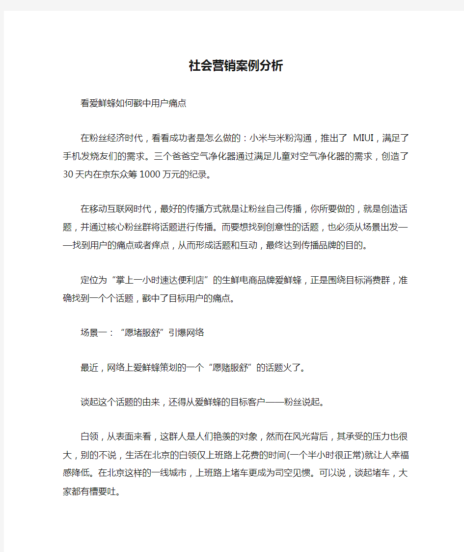 社会营销案例分析