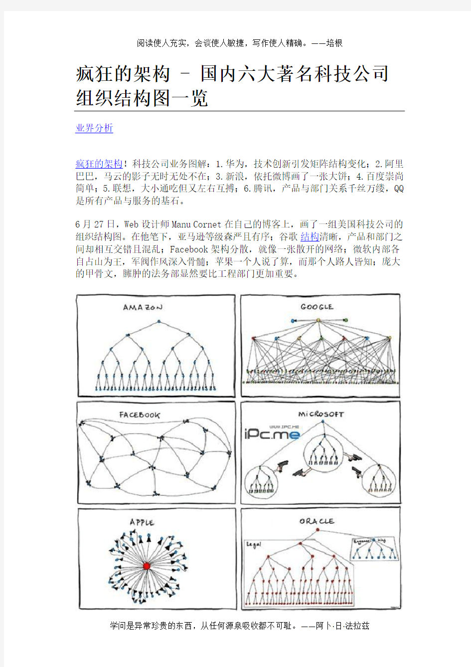 几个公司的组织结构图